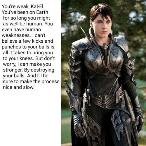 Requested Antje Traue (Faora) ballbusting “You’re weak, Kal-El. You’ve been on Ear