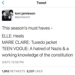 lizheda: adulthoodisokay:  Please read the Digital Editorial Director of @teenvogue‘s response because it’s awesome.  We’re not taking any of your “Pitting Women Against Each Other” shit anymore, 2K17. 