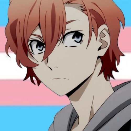 dazaipositive:  trans bsd icons for pride month!  —nonbinary Dazai, transfem Yosano, trans Chu