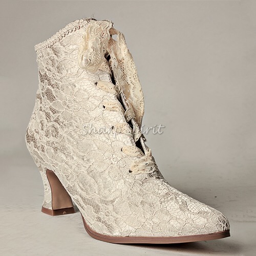 Vintage style booties via link in bio www.sharpspirit.com #shoes #boots #lace #vintage #wedding #bri
