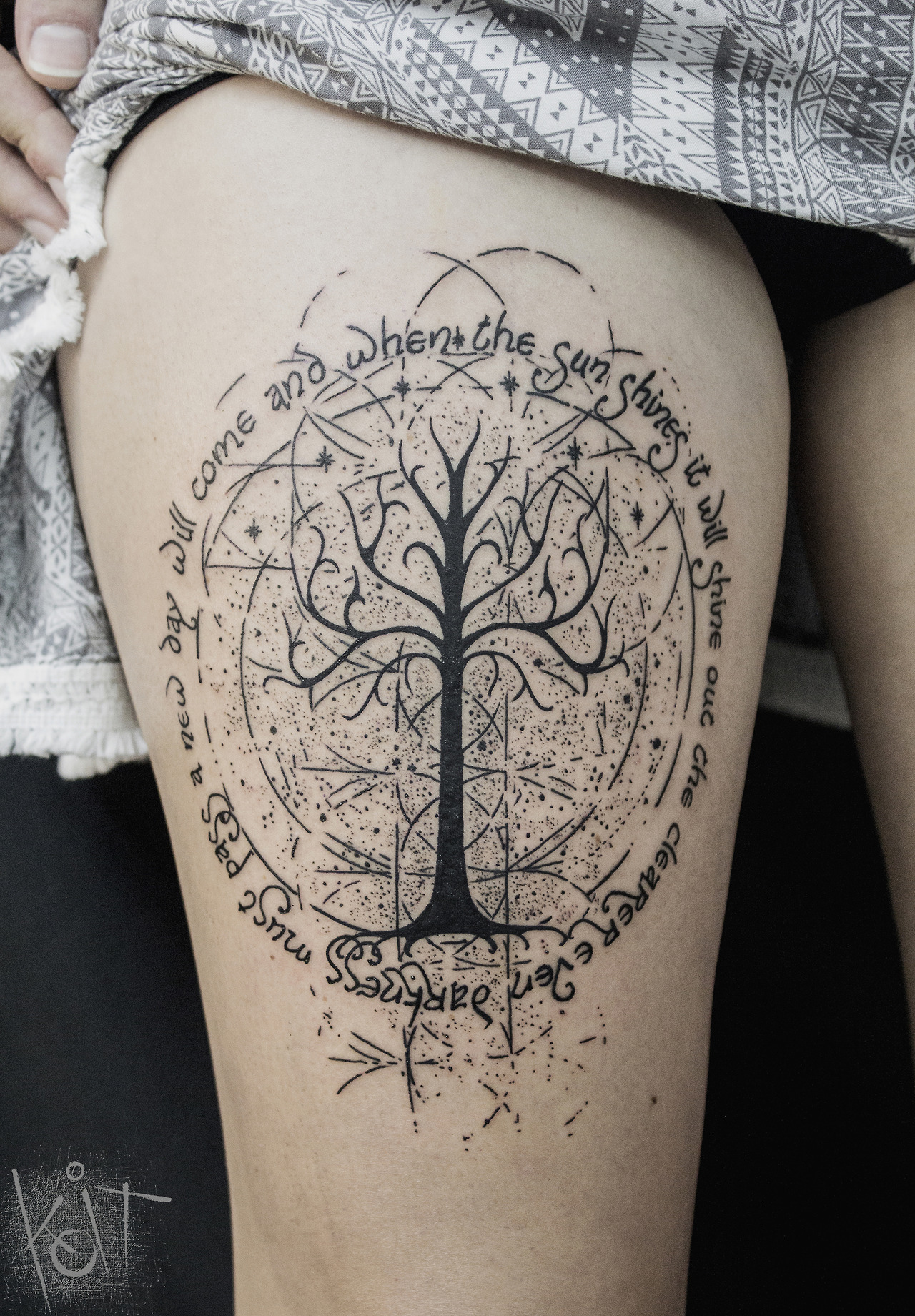 Tattoo uploaded by Wesley Araujo  Gondor Tree tolkien tolkientattoo  gondortree gondor tree Lotr Nimloth eldar  Tattoodo