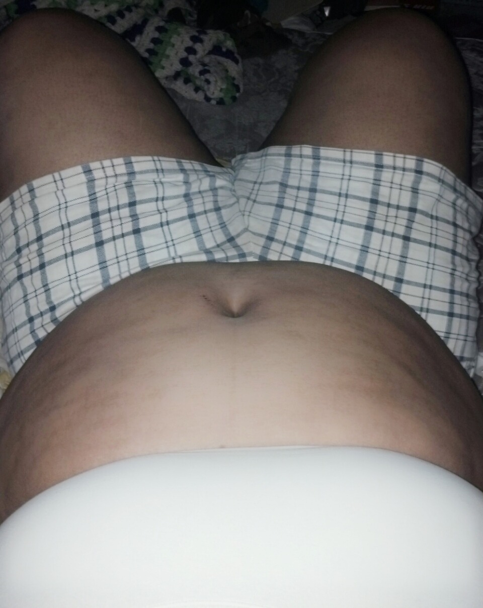preggolove:  Laying in bed admiring my post stuffing belly, not gonna lie I’m digging