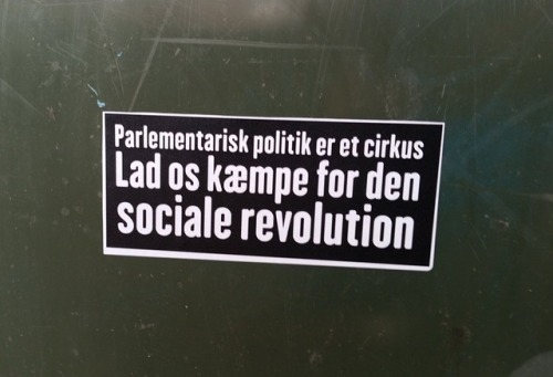 Some anarchist, anti-electoral posters seen in Copenhagen, Denmark