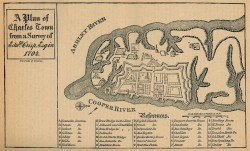 southcarolinadove:  A 1704 map of Charleston