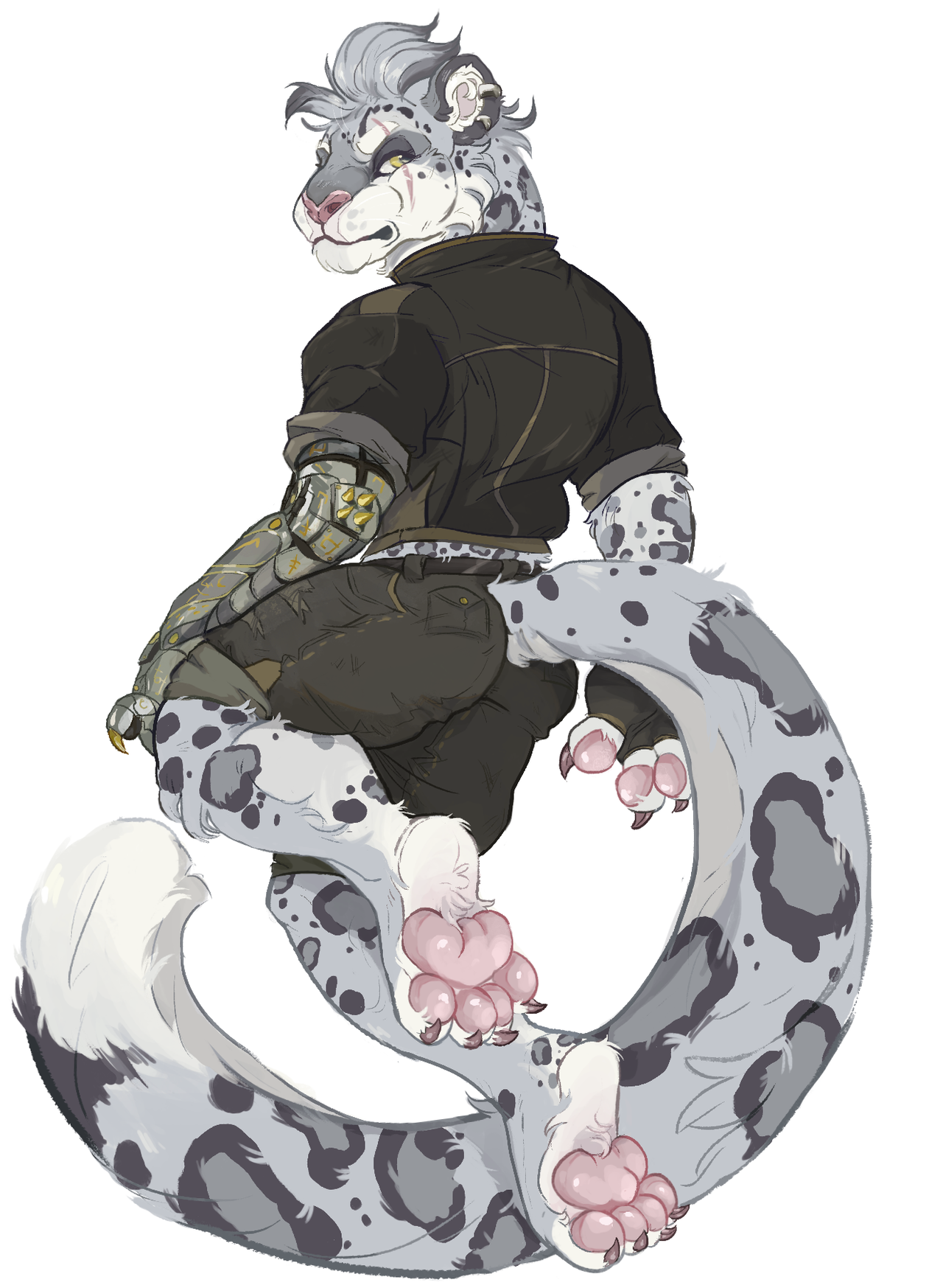 icecream-gh0st:Snow leopard Rocco! A full body Commission for HeyitsHeaps on Twitter