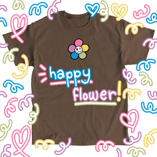 Happy flower shirt and mug up on my store now :D
