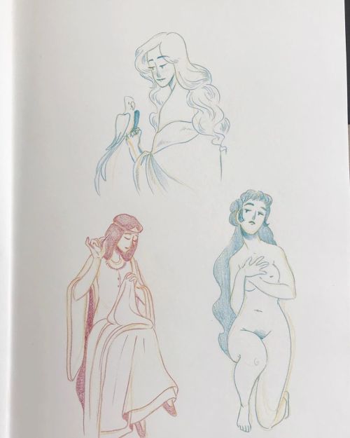 ✨Sketches✨ Training sketches with painting references ^^ ...#sketch #doodle #classicalpaintings #lad