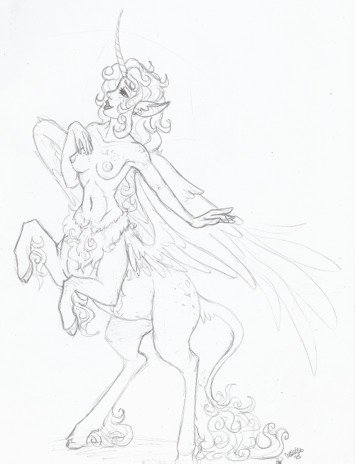 Day 02: Centaur from THIS 30 day monster girl challengeI really really hate this one, but the concept was a wild redheaded centauress….aaaannnnd then i had to wings and horn, so shhh. leave me be. I hate it, but i am posting it. I am sick and feeli
