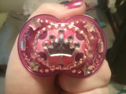 adorasquish:  Sooo, I bedazzled a paci! If I started selling these, would you buy one? ;) 