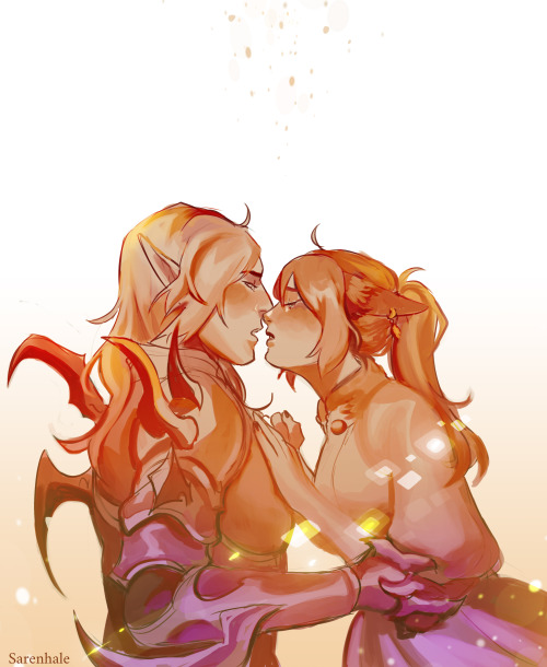sarenhale:Their first kiss, after the long battle, tasted like snow