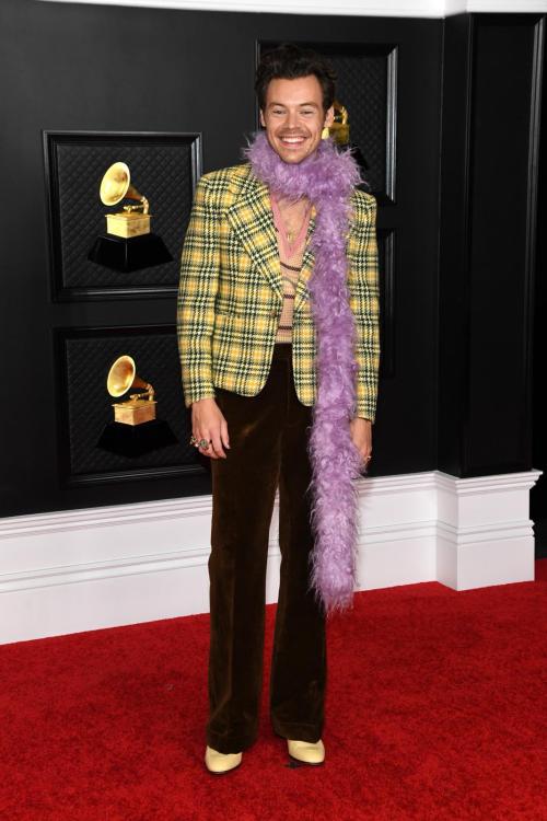 kingstylesdaily:Harry on the Grammy red carpet - 14.03.2021