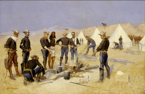 Roasting the Christmas Beef in a Cavalry Camp, Frederic Remington, ca. 1892