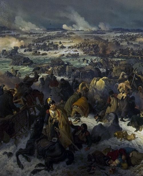 Crossing the Berezina River, 29 November 1812, painted by Peter Hess The painting is a part of the s