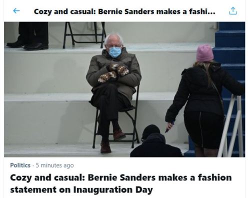 skyline-sunset-in-my-veins:The way this headline makes Bernie sound like he’s a celeb glam fashionis