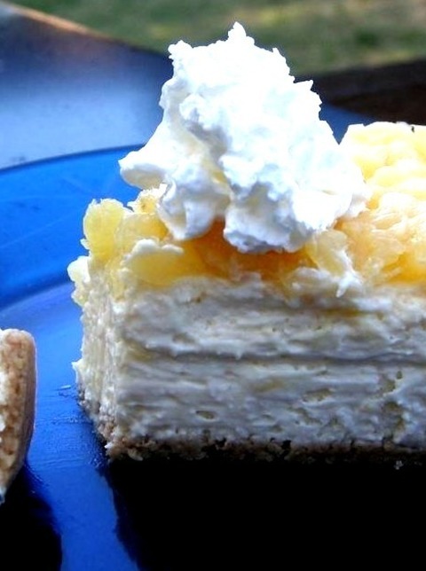 Pineapple Cheesecake Squares - Desserts - CheesecakeA Sheet Pan Is Used To Bake A Cheesecake With Pineapple