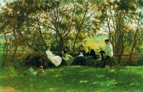 “On a Turf Bench” by Ilya Repin (1876).