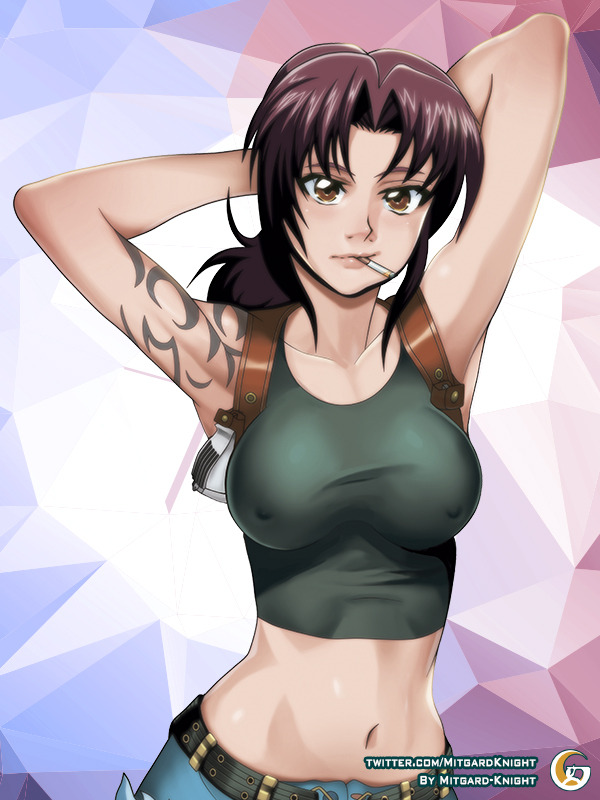 New 35*55CM Anime black lagoon revy Cosplay Hugging Body Pillow Case Cover#908 