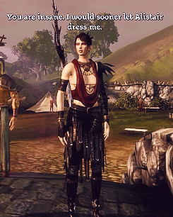 justicarrsamara:  pro-gay:  That one time Leliana wanted to take Morrigan ‘shopping' and