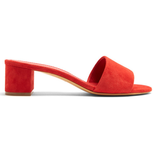 Mansur Gavriel Single-strap suede sandals ❤ liked on Polyvore (see more suede flats)