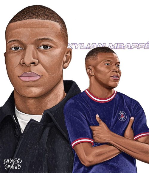 @k.mbappe Legendary player and person•swipe for process• @psg#art #artwork #mbappe #kyky #kylian