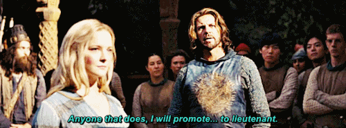 MORFYDD CLARK and LLOYD OWEN As Galadriel And Elendil In The Lord Of The Rings: The Rings Of Power 1x05 “Partings”