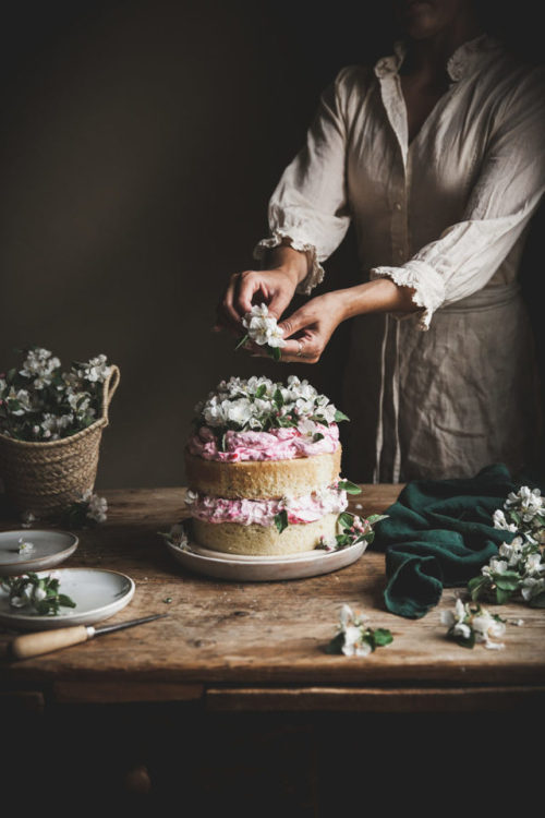 sweetoothgirl: Lemon Chiffon &amp; Rhubarb Fool Cake
