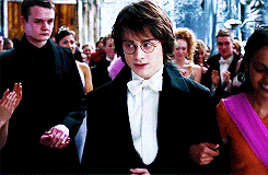 acciomychildhood:  the golden trio + formal wear 