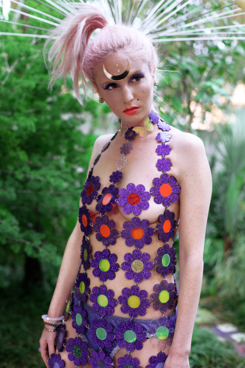 marina-fini: officialaudreykitching wearing my flower power plexi dress  for mysuperheromag &am