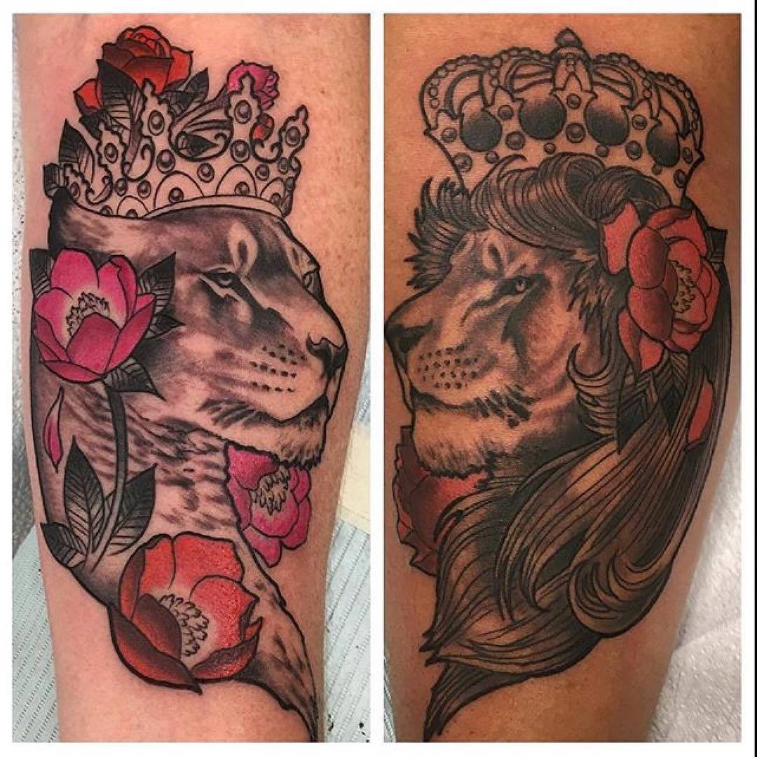 Rising Dragon Tattoos NYC — King and Queen of the jungle…tattoos by Alex....
