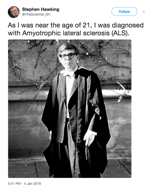 religion-is-a-mental-illness: Stephen Hawking’s life, as told by @TheScientist_SH. 1942-2018.
