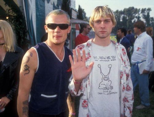 Kurt Cobain and Flea at MTV Video Music Awards, 1992
