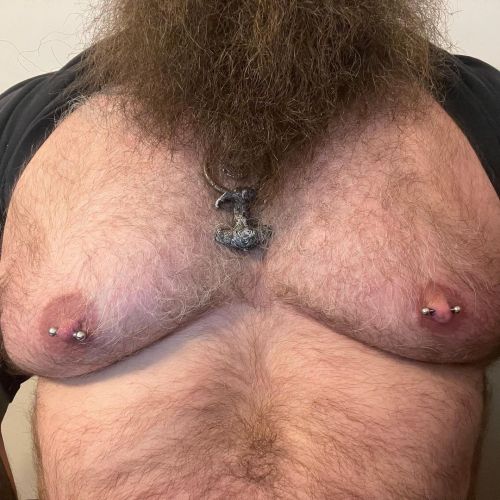 Pecs are humps, right? So happy hump day. Both pec now pierced again. One more piercing to go&hellip