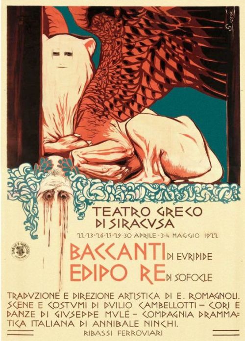 cantigasdetanjaouia:Duilio Cambellotti’s posters for early 20th century productions of ancient Greek