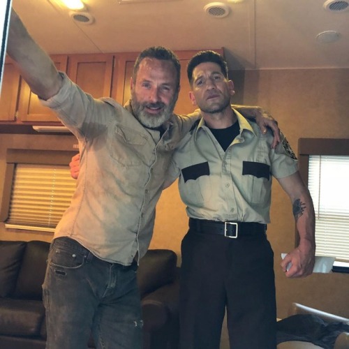 kteague: Jon Bernthal and Andrew Lincoln behind the scenes of Season 9 of The Walking Dead