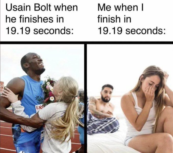 Usain Bolt when he...