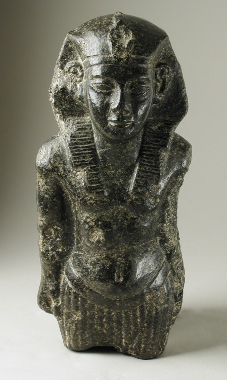 Miniature granite sculpture of Pharaoh Mer-sekhem-re Nefer-hotep.  Artist unknown; 1695-1692 BC