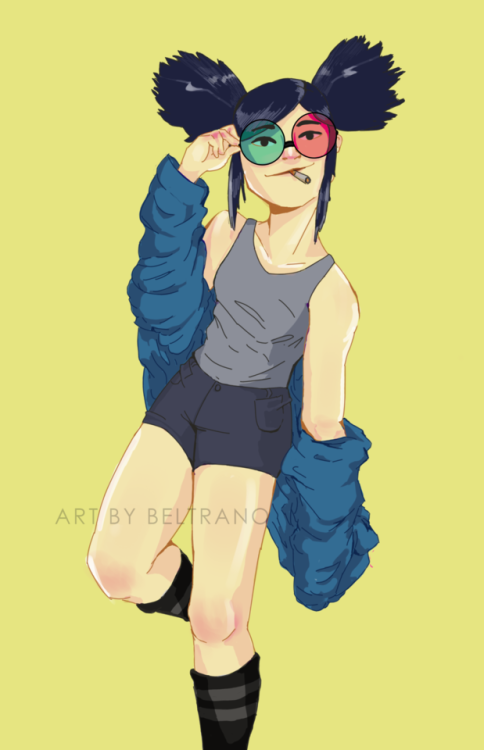 eatsleepdraw:  Noodle from gorillaz!See more in: Artstation, Instagram, or even tumblr!