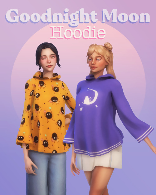 Goodnight Moon HoodieA kawaii & pastels & Halloween-inspired hoodie for The Sims 4 (*^ᴗ^) Gh