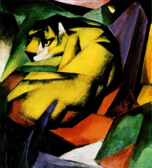 expressionism-art:Tiger, Franz MarcMedium: oil,canvas