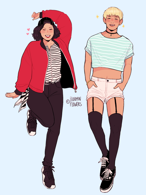 i got commissioned to draw a hwasa/taehyung clothing swap and i&rsquo;ve never been so happy in my e