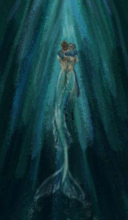 hellenhighwater: Paintings in teal for Emm’s fic, plus a bonus interior one from before they s