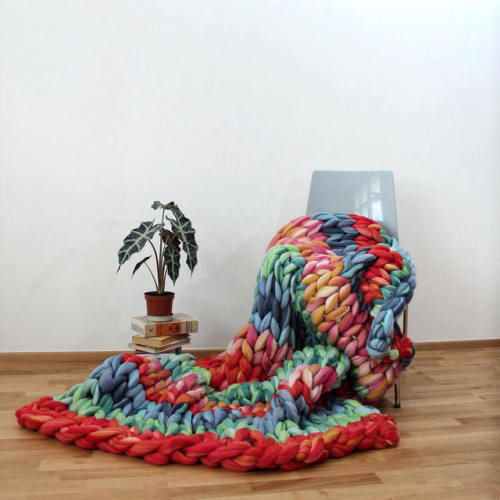 sosuperawesome:Chunky Knit Blankets by Julia Piro on Etsy