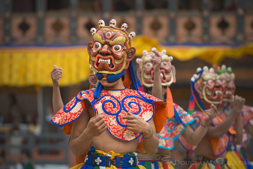 Paro, Bhutan; Monks perform at the annual festival ©Douglas MacRae 