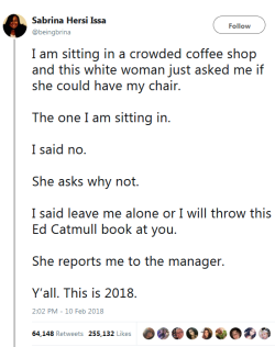 kimreesesdaughter:  incaseyuhnevaknow:  whyyoustabbedme:  wtf    Yesterday!!!! I’m in Walmart and this White lady (White passing Latina)tells me there’s a spill and points to it. Remind you, Walmart employees wear uniforms. I’m in a rose printed