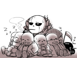 ann13doodles:   big among the smol ut!sans belongs to toby, us!sans belong to this creator , ot!sans belongs to @2mi127​, underfell belongs to this creator, gaster!sans belongs to @borurou​ , im not sure who rscientist!sans belongs to.. can anyone