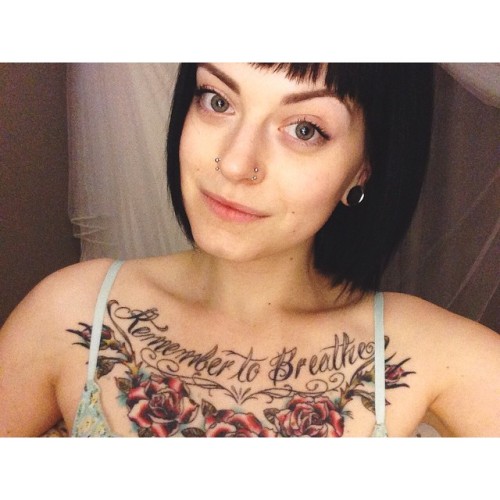 #selfiesunday ? how did you kittens sleep? #suicidegirls #girlswithtattoos #chesttattoo #altbabes #s