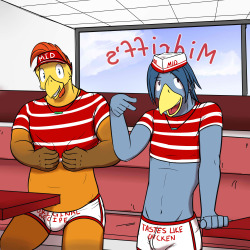 &ldquo;Welcome to Midriff&rsquo;s can I take your order?&rdquo;Costumes, props, music and lights don&rsquo;t come cheap.  So to help fund his acting troop&rsquo;s performances, Josh did what any guy could do.  He got a job at the local fast food joint,