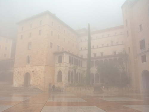 Santa Maria de Montserrat Abbey in the mist