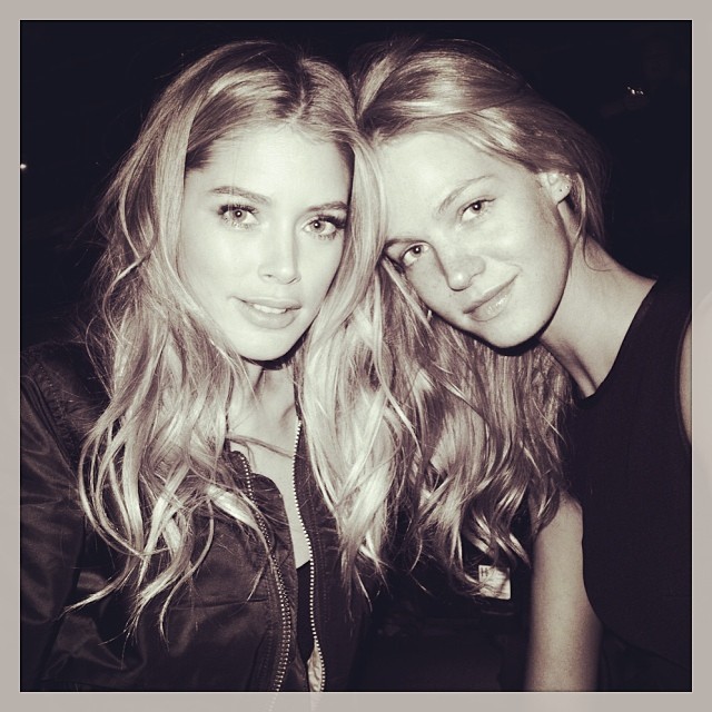 thesuperangels:  With my lovely @erinheathertonlegit last night at rehearsals #vsfashionshow