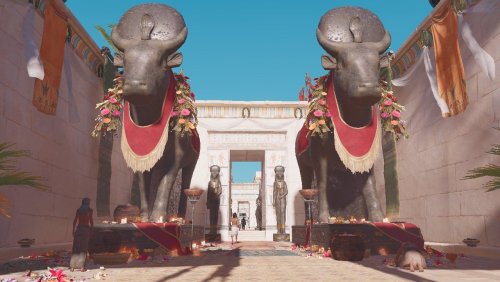 Apis bull at Ptha temple, Menphis, Egypt, reconstruction made by Ubisoft for the game Assassin’s Cre